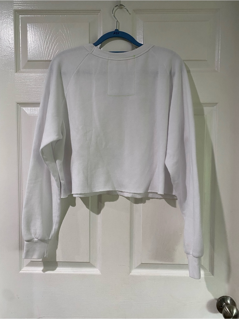 Aviator Nation Bolt White Cropped Crewneck Large Sweatshirt Loungewear Surfer - Picture 6 of 13